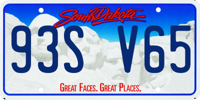 SD license plate 93SV65