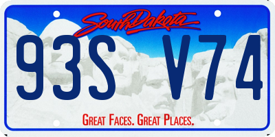 SD license plate 93SV74