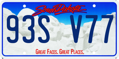 SD license plate 93SV77