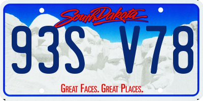 SD license plate 93SV78