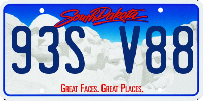 SD license plate 93SV88