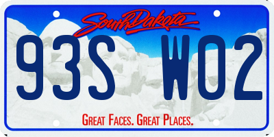 SD license plate 93SW02