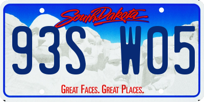 SD license plate 93SW05