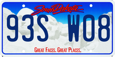 SD license plate 93SW08
