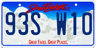 SD license plate 93SW10