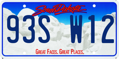 SD license plate 93SW12