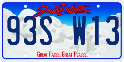 SD license plate 93SW13
