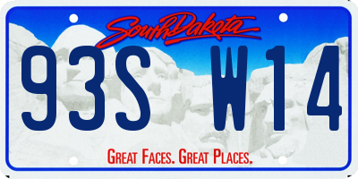 SD license plate 93SW14