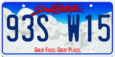 SD license plate 93SW15