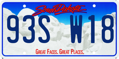 SD license plate 93SW18