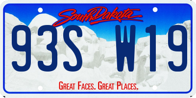 SD license plate 93SW19