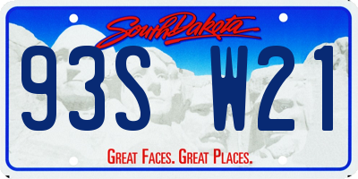 SD license plate 93SW21