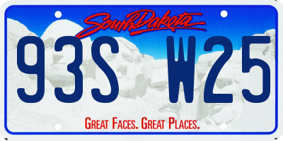 SD license plate 93SW25