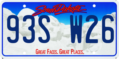 SD license plate 93SW26