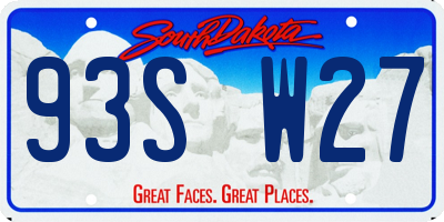 SD license plate 93SW27