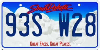 SD license plate 93SW28