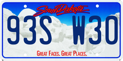 SD license plate 93SW30