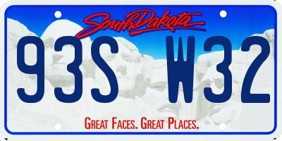 SD license plate 93SW32