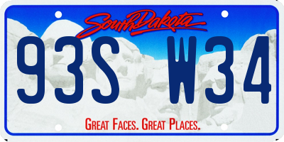 SD license plate 93SW34