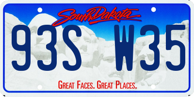 SD license plate 93SW35
