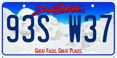 SD license plate 93SW37