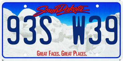 SD license plate 93SW39