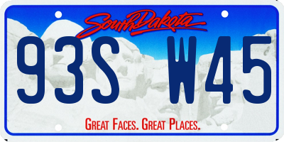 SD license plate 93SW45