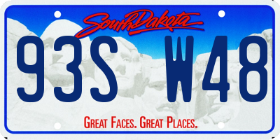 SD license plate 93SW48