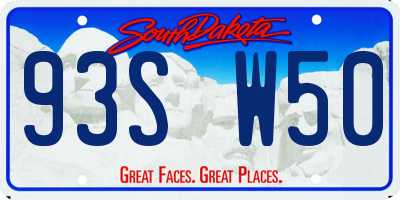 SD license plate 93SW50