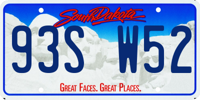 SD license plate 93SW52