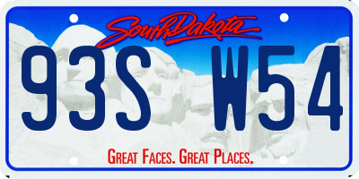 SD license plate 93SW54