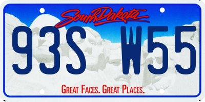 SD license plate 93SW55
