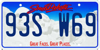 SD license plate 93SW69