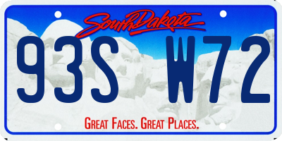 SD license plate 93SW72