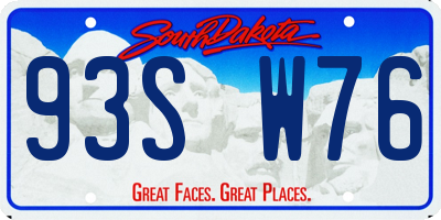 SD license plate 93SW76