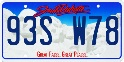 SD license plate 93SW78