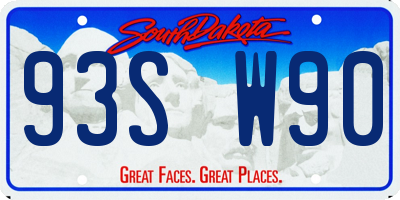 SD license plate 93SW90