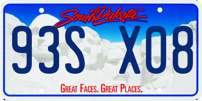 SD license plate 93SX08