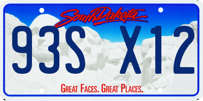 SD license plate 93SX12