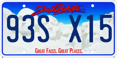 SD license plate 93SX15