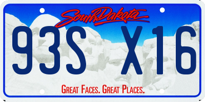 SD license plate 93SX16