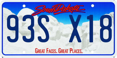 SD license plate 93SX18