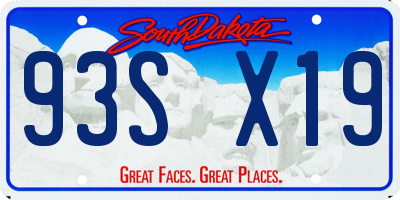 SD license plate 93SX19