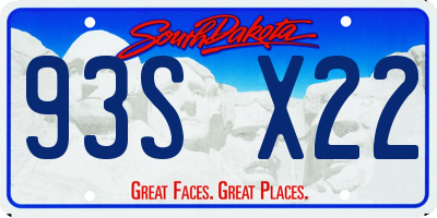 SD license plate 93SX22