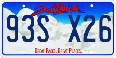 SD license plate 93SX26