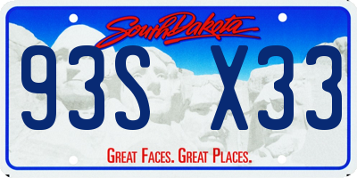 SD license plate 93SX33