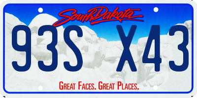 SD license plate 93SX43