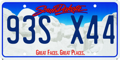 SD license plate 93SX44