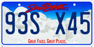 SD license plate 93SX45