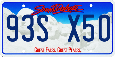 SD license plate 93SX50